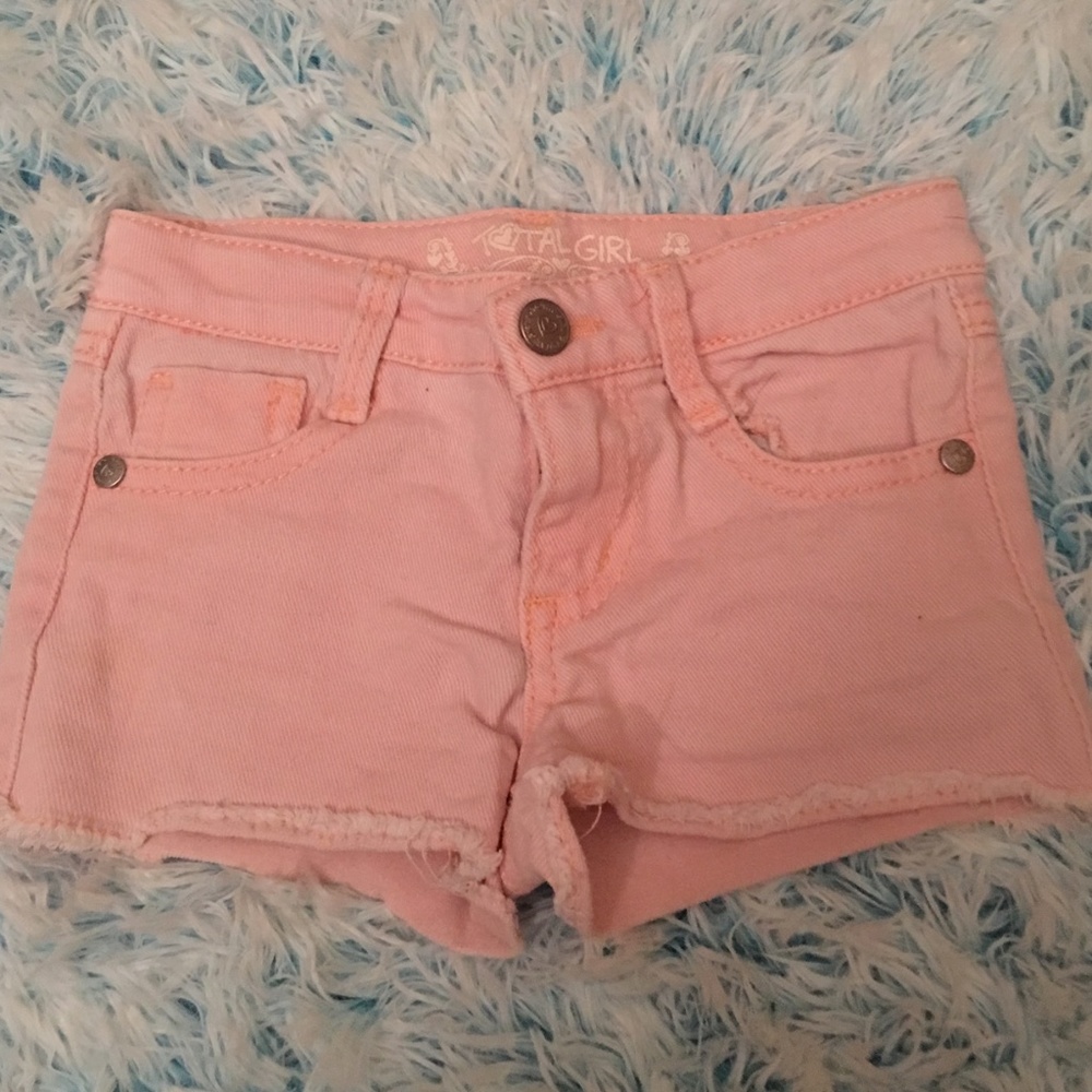 Girls Light Pink Jean Shorts